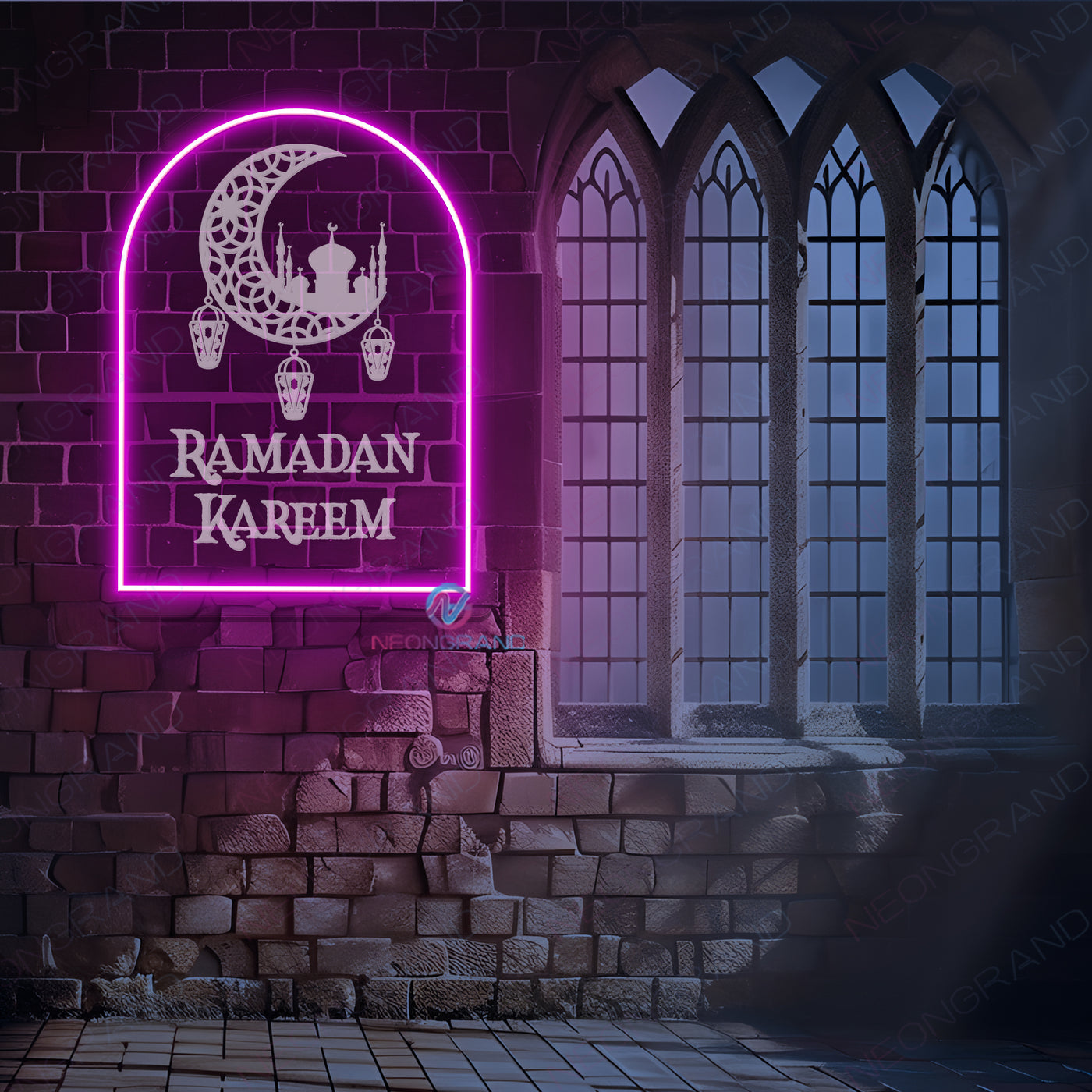 Ramadan Neon Sign 3D Engraved LED Light