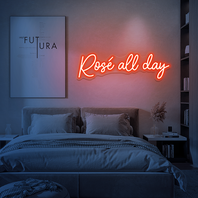 Large Super Bright Rose All Day Neon Sign Led Light Remote Included