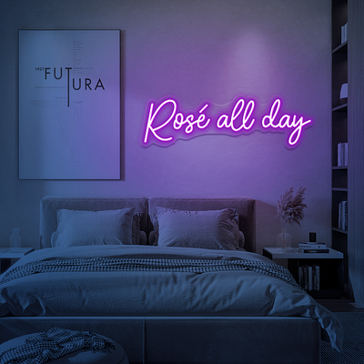Large Super Bright Rose All Day Neon Sign Led Light Remote Included