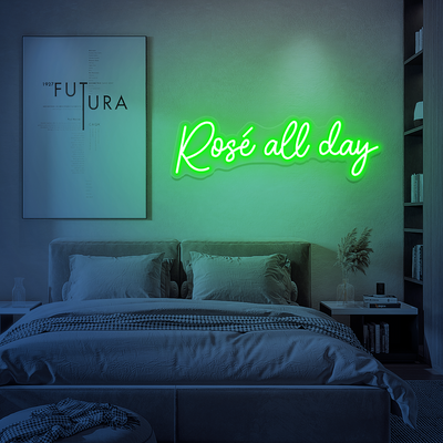 Large Super Bright Rose All Day Neon Sign Led Light Remote Included