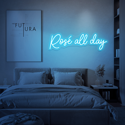 Large Super Bright Rose All Day Neon Sign Led Light Remote Included