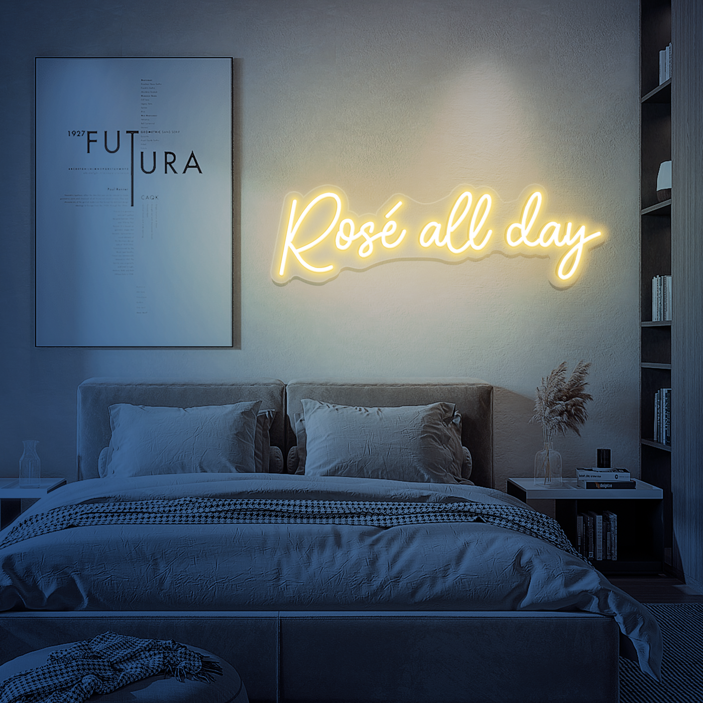 Large Super Bright Rose All Day Neon Sign Led Light Remote Included