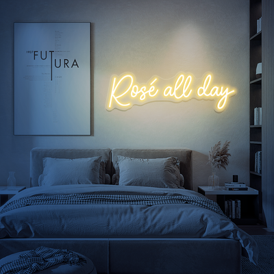 Large Super Bright Rose All Day Neon Sign Led Light Remote Included