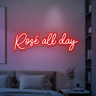 Large Super Bright Rose All Day Neon Sign Led Light Remote Included