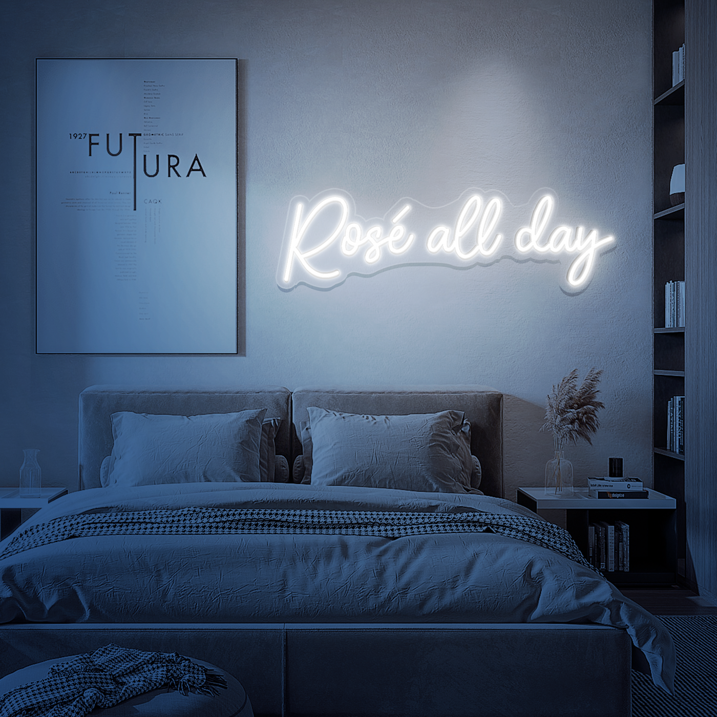 Large Super Bright Rose All Day Neon Sign Led Light Remote Included