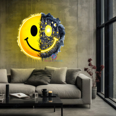 Smiley Artwork Neon Sign Cool Led Light