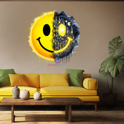 Smiley Artwork Neon Sign Cool Led Light