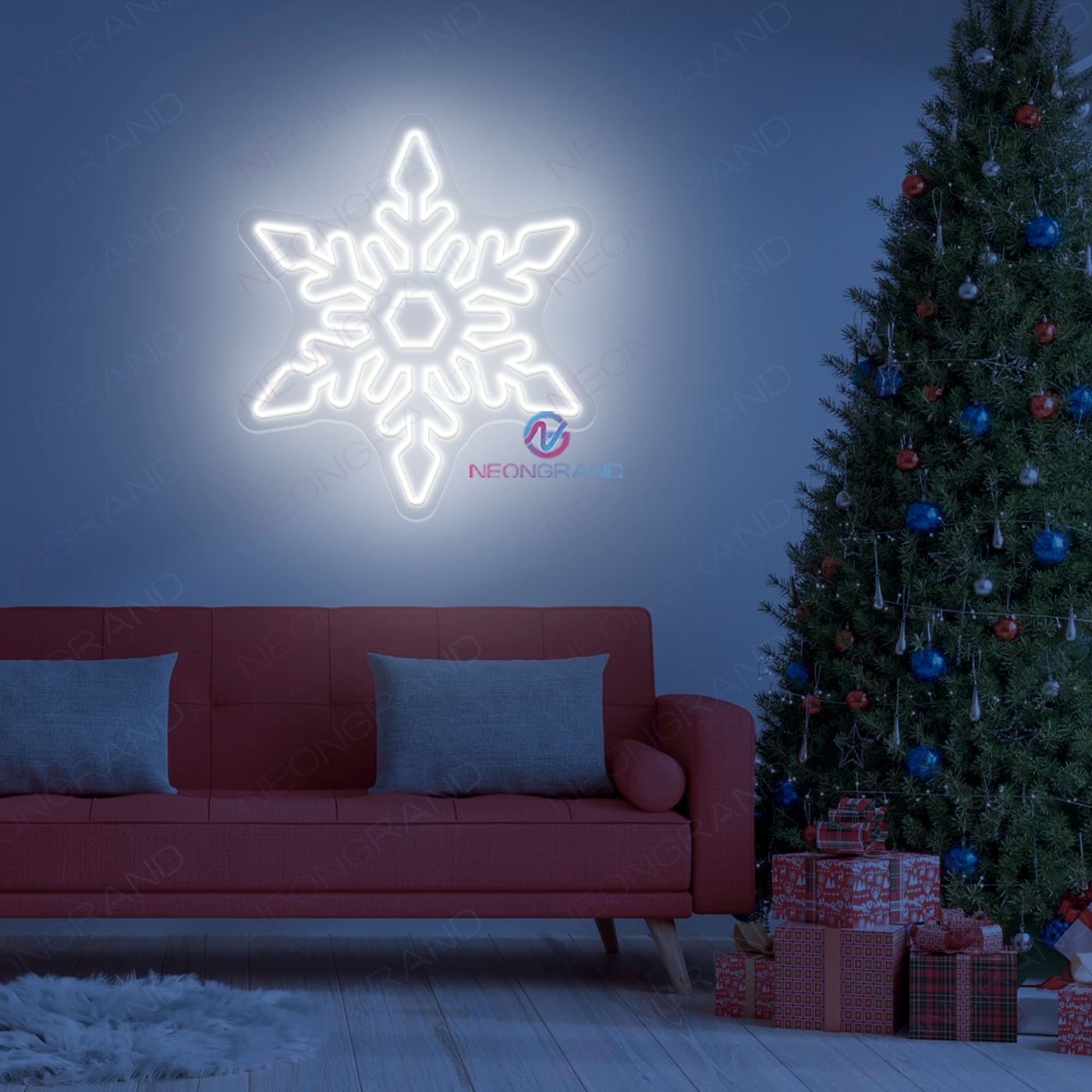 Snow Flower Neon Sign Christmas Led Light