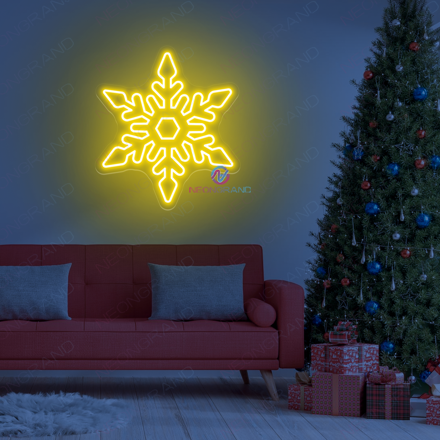 Snow Flower Neon Sign Christmas Led Light