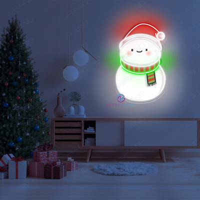 Snowman Christmas Neon Sign UV Led Light