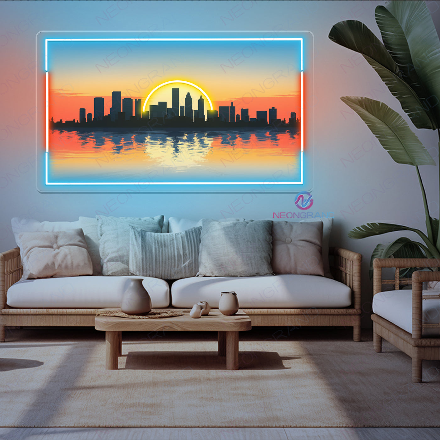 Sunset Artwork Neon Sign City Led Light