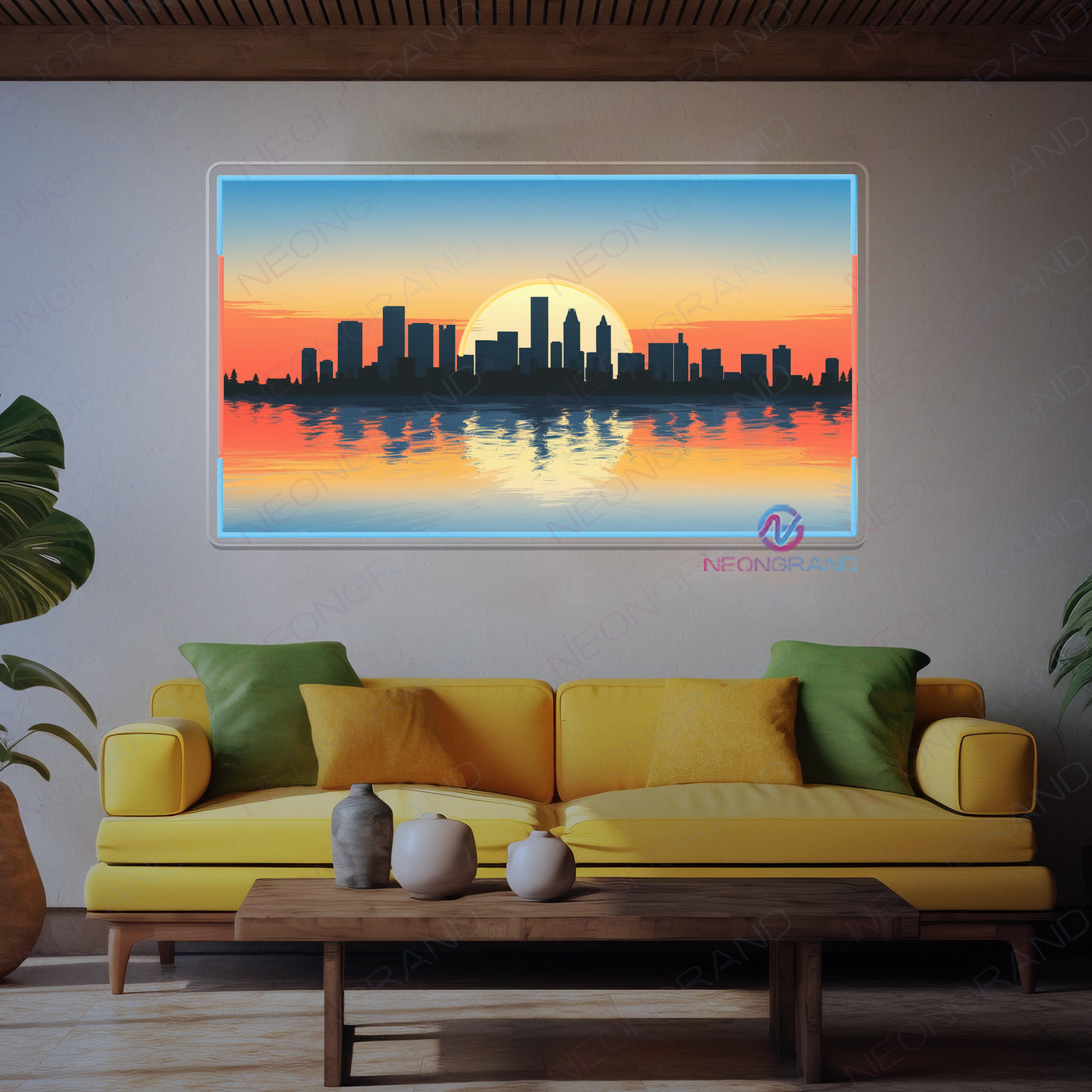 Sunset Artwork Neon Sign City Led Light