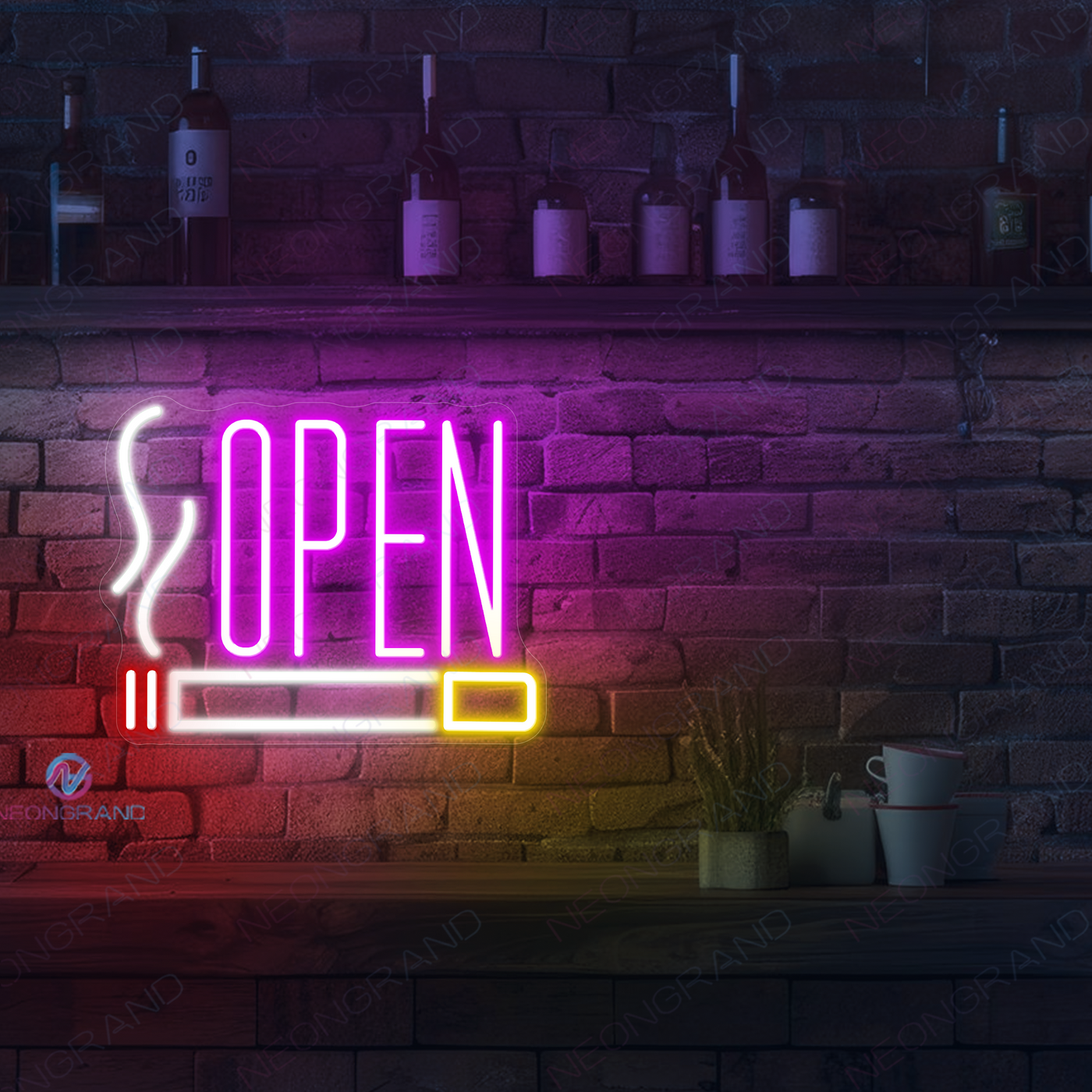 Tobacco Open Neon Sign Bar Business Led Light