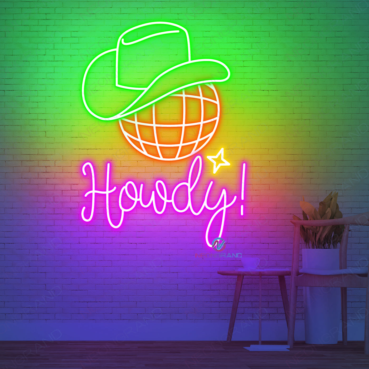 Neon Howdy Sign Man Cave Led Light