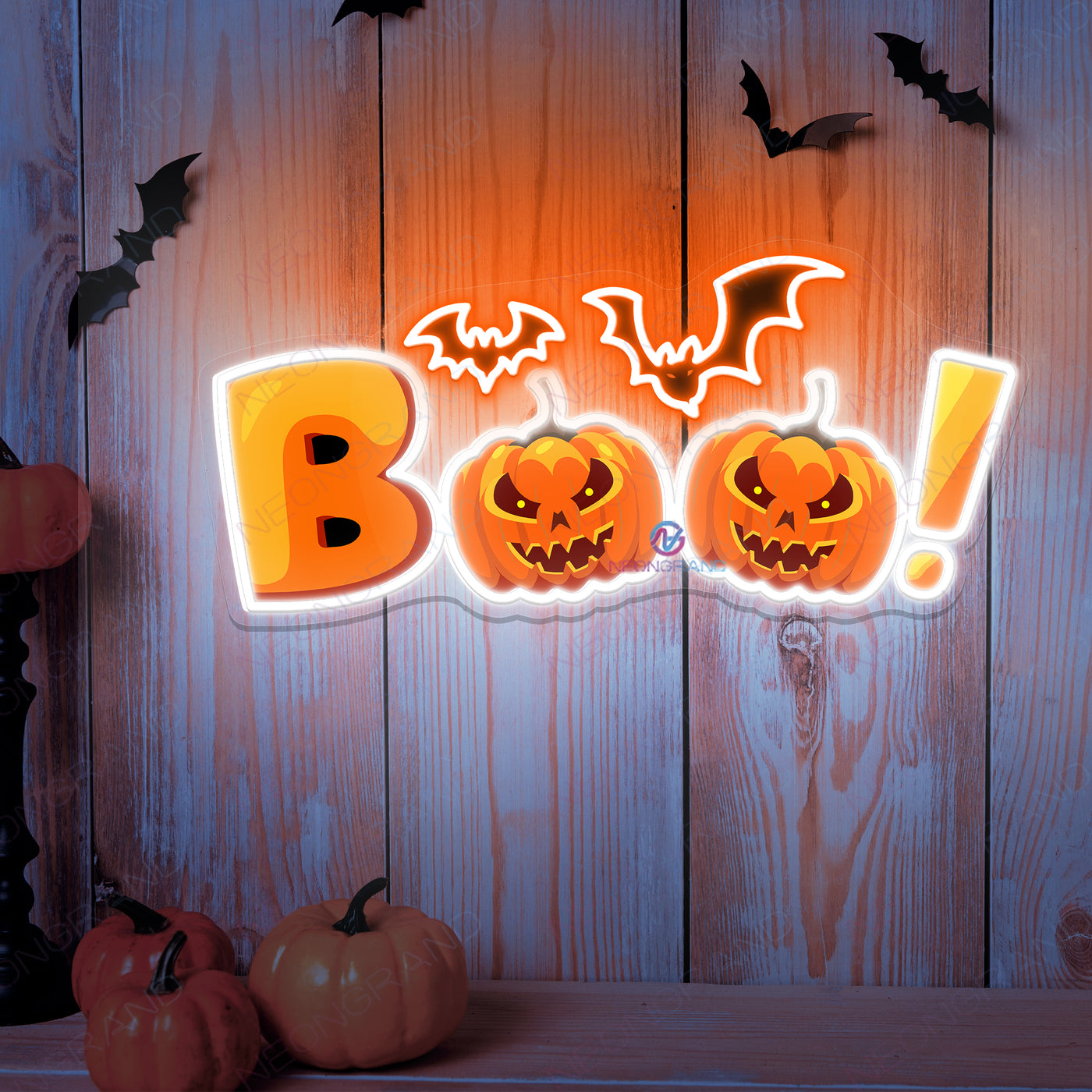 Boo Neon Halloween Sign Scary Led Light