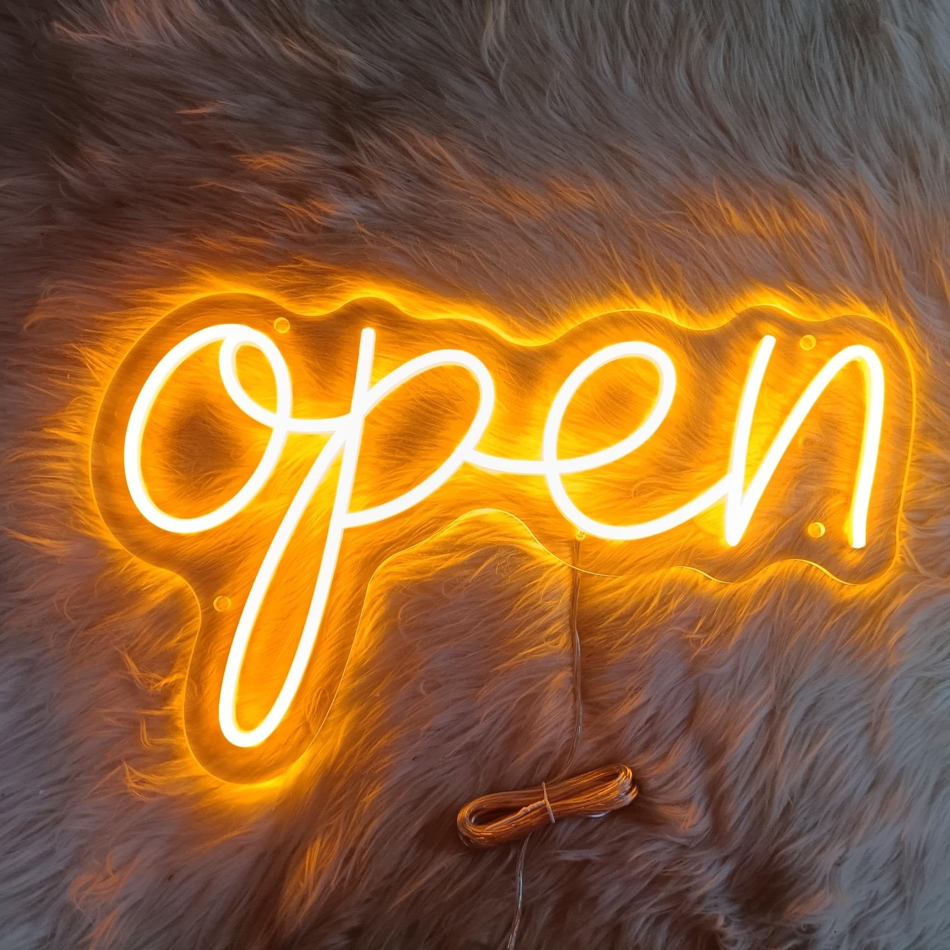 Vintage Neon Open Sign Storefront Led Light Super Bright Remote Included