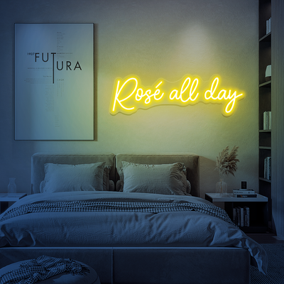 Large Super Bright Rose All Day Neon Sign Led Light Remote Included