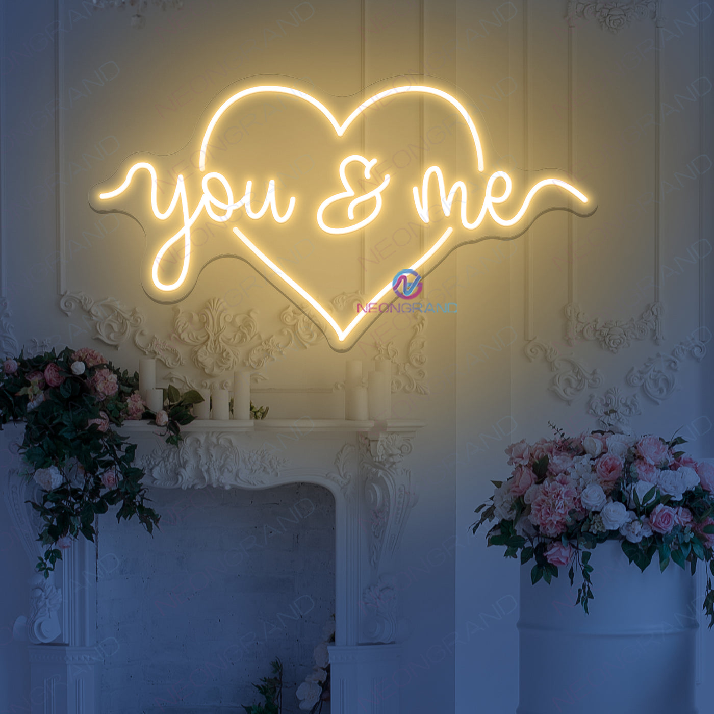 You And Me Neon Sign Wedding Led Lights