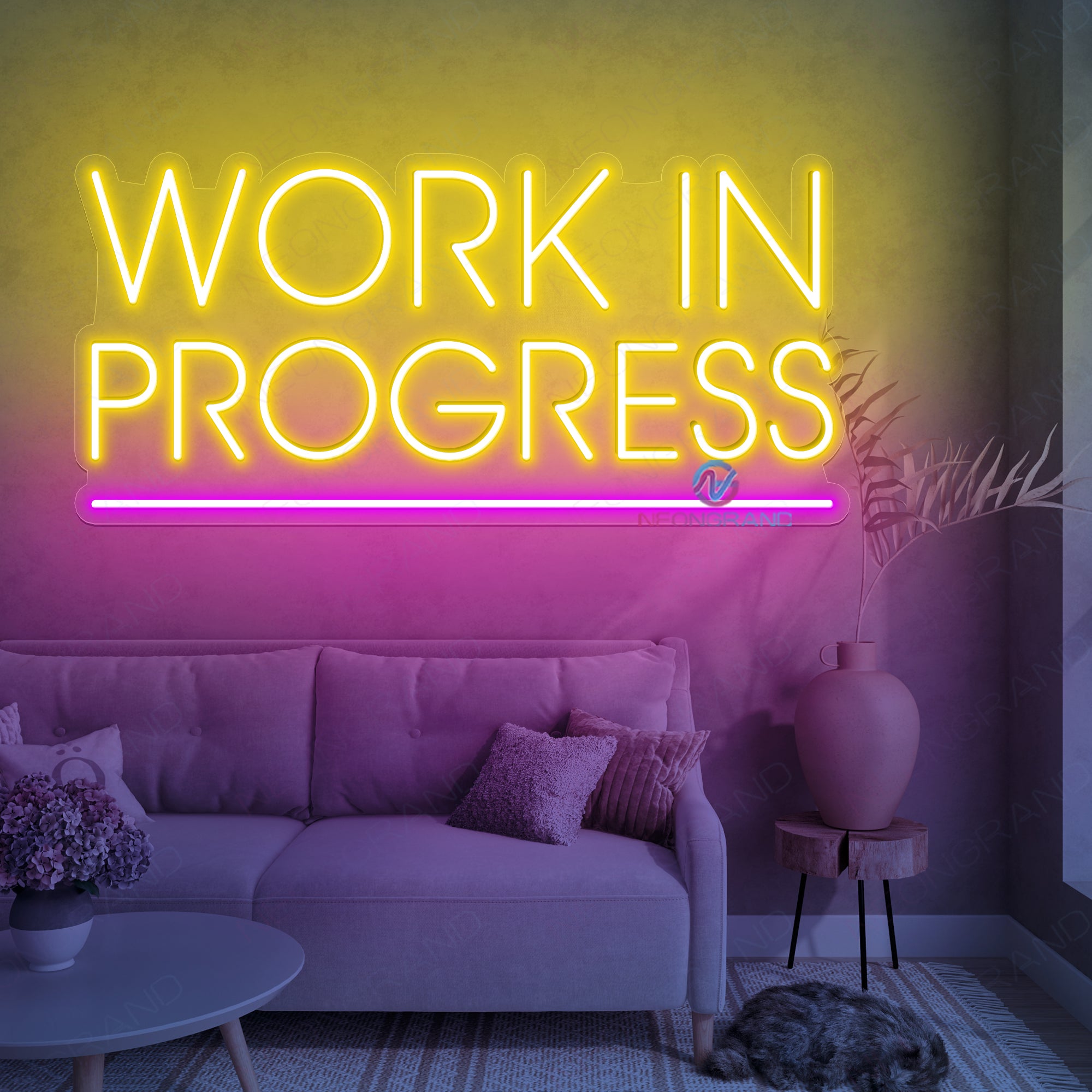Work In Progress Neon Sign Business Led Light
