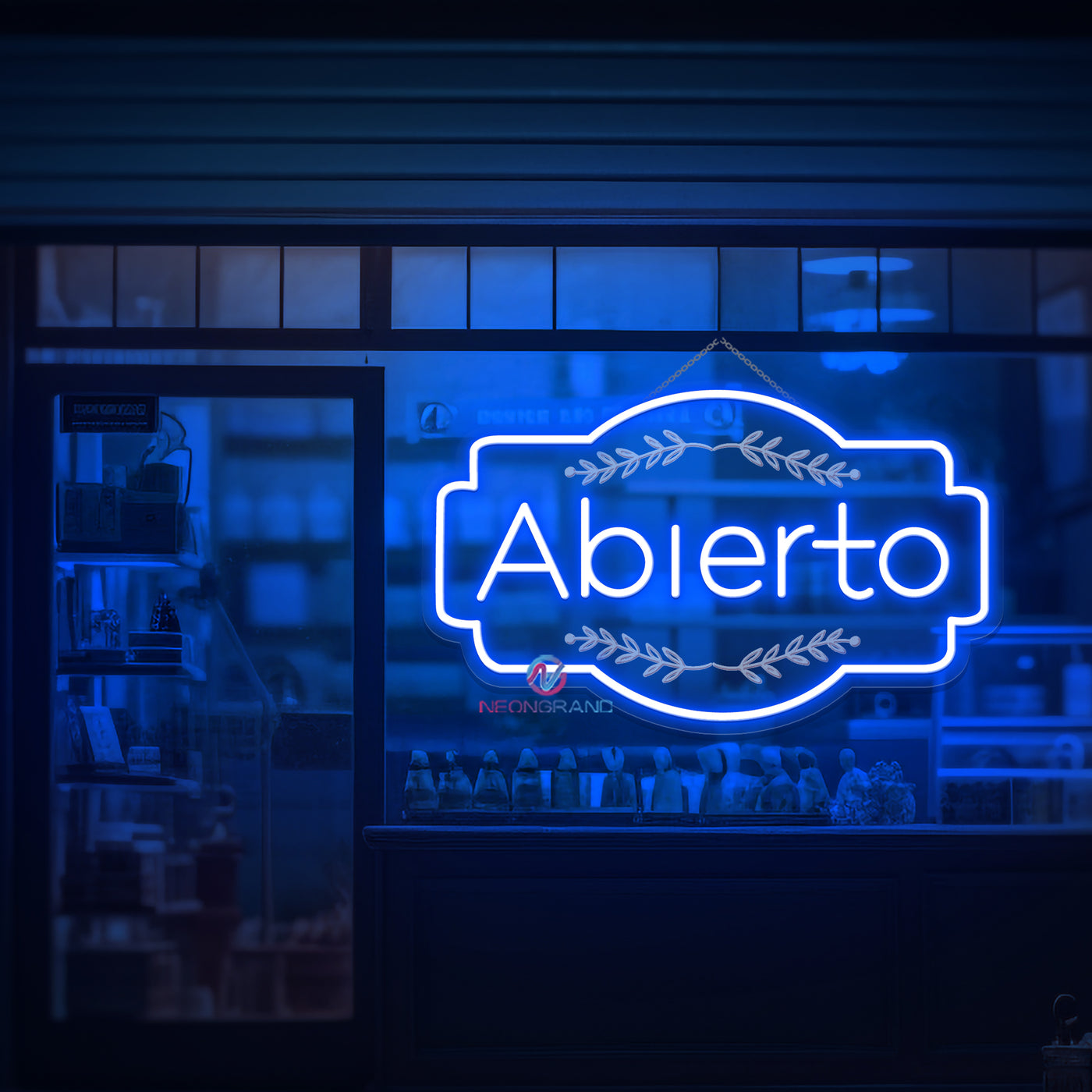 Abierto Neon Sign 3D Engraving Open Storefront LED Light