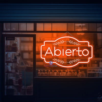 Abierto Neon Sign 3D Engraving Open Storefront LED Light