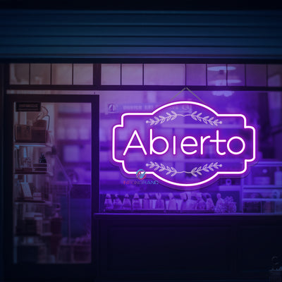 Abierto Neon Sign 3D Engraving Open Storefront LED Light