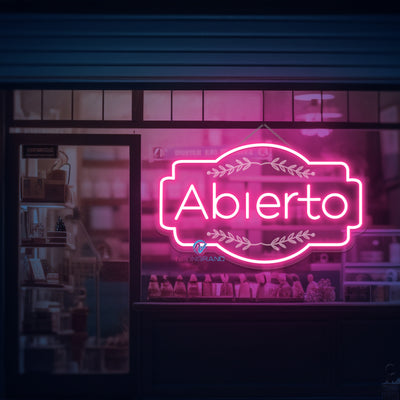 Abierto Neon Sign 3D Engraving Open Storefront LED Light