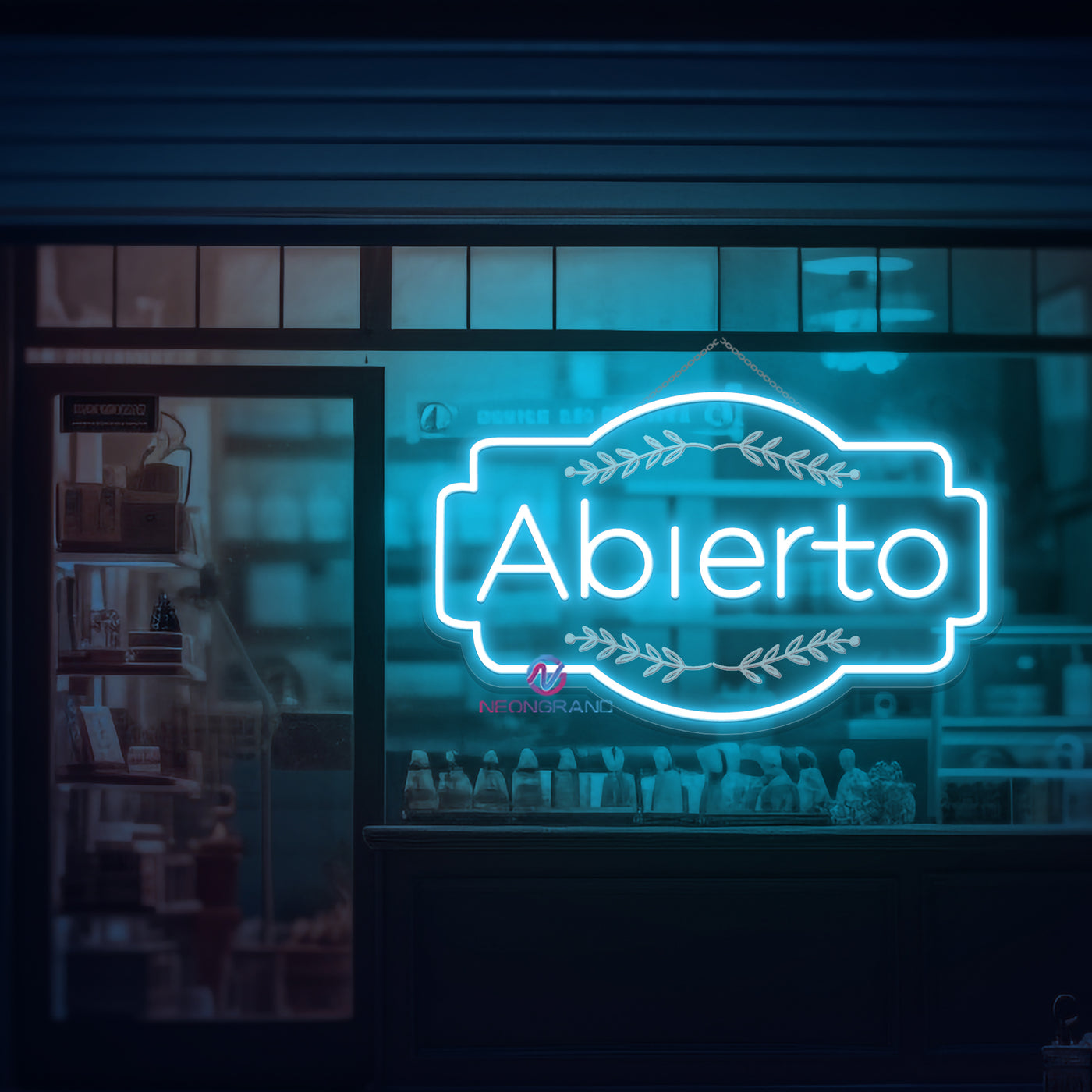 Abierto Neon Sign 3D Engraving Open Storefront LED Light