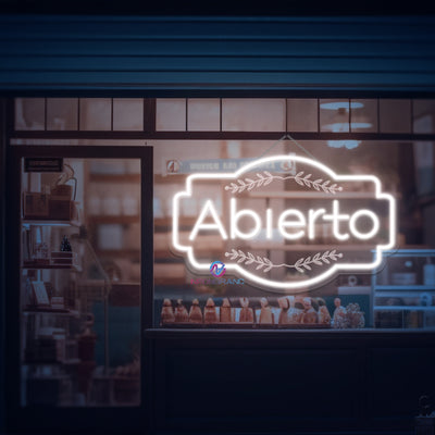 Abierto Neon Sign 3D Engraving Open Storefront LED Light