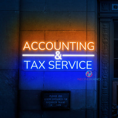 Accounting And Tax Service Neon Sign Business LED Light