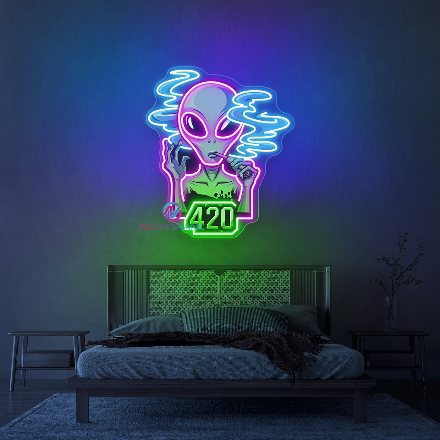 Weed Neon Sign Alien 420 UV-Printing LED Light