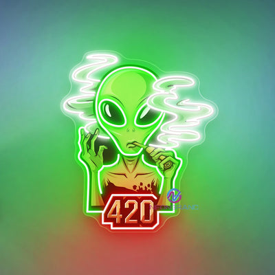 Weed Neon Sign Alien 420 LED Light