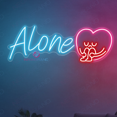 Alone Neon Sign Heart LED Word Lights For Room