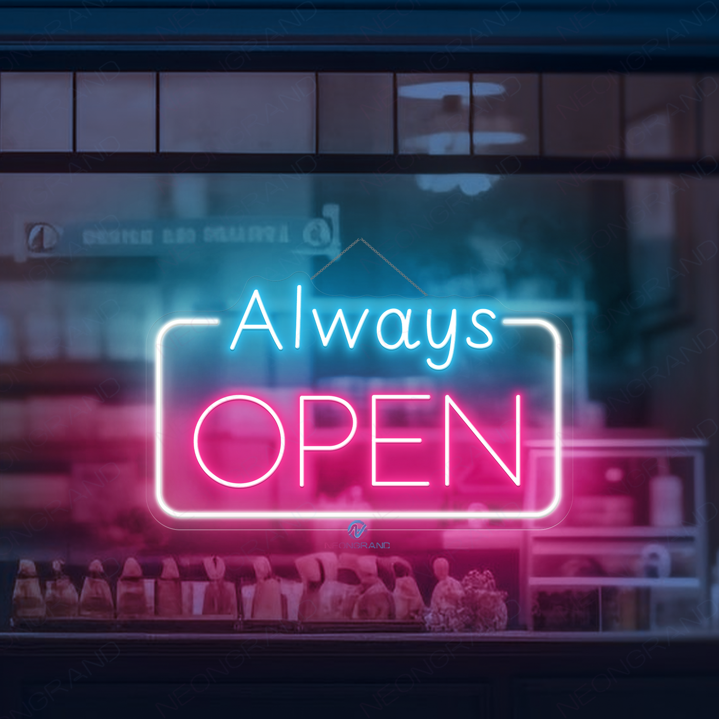 Always Open Neon Sign Storefront Led Light