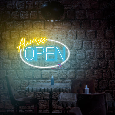 Always Open Neon Sign Business Led Light