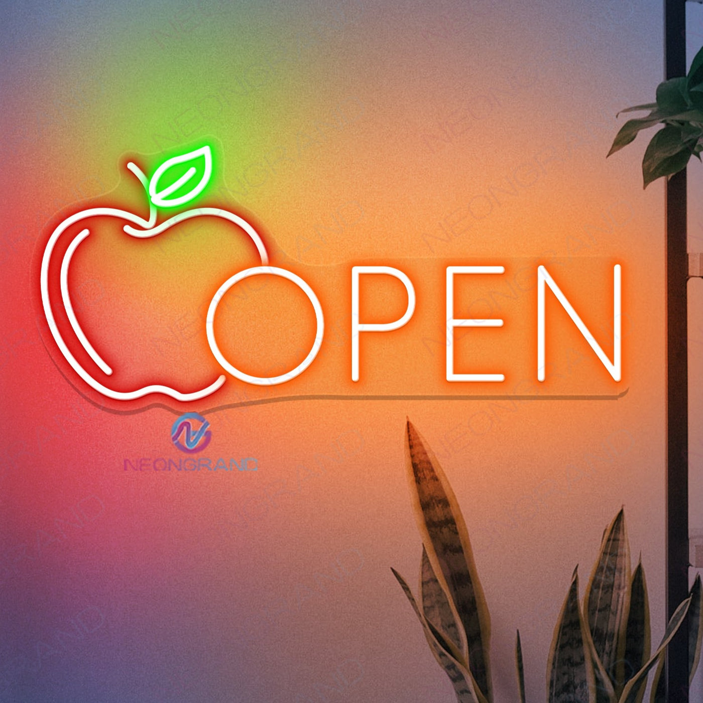 Apple Neon Open Sign Business Led Light