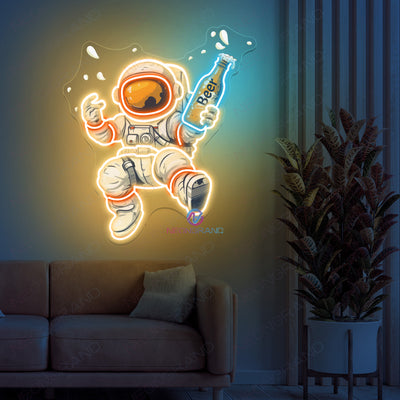 Astronaut Beer Bottle Neon Sign Led Light