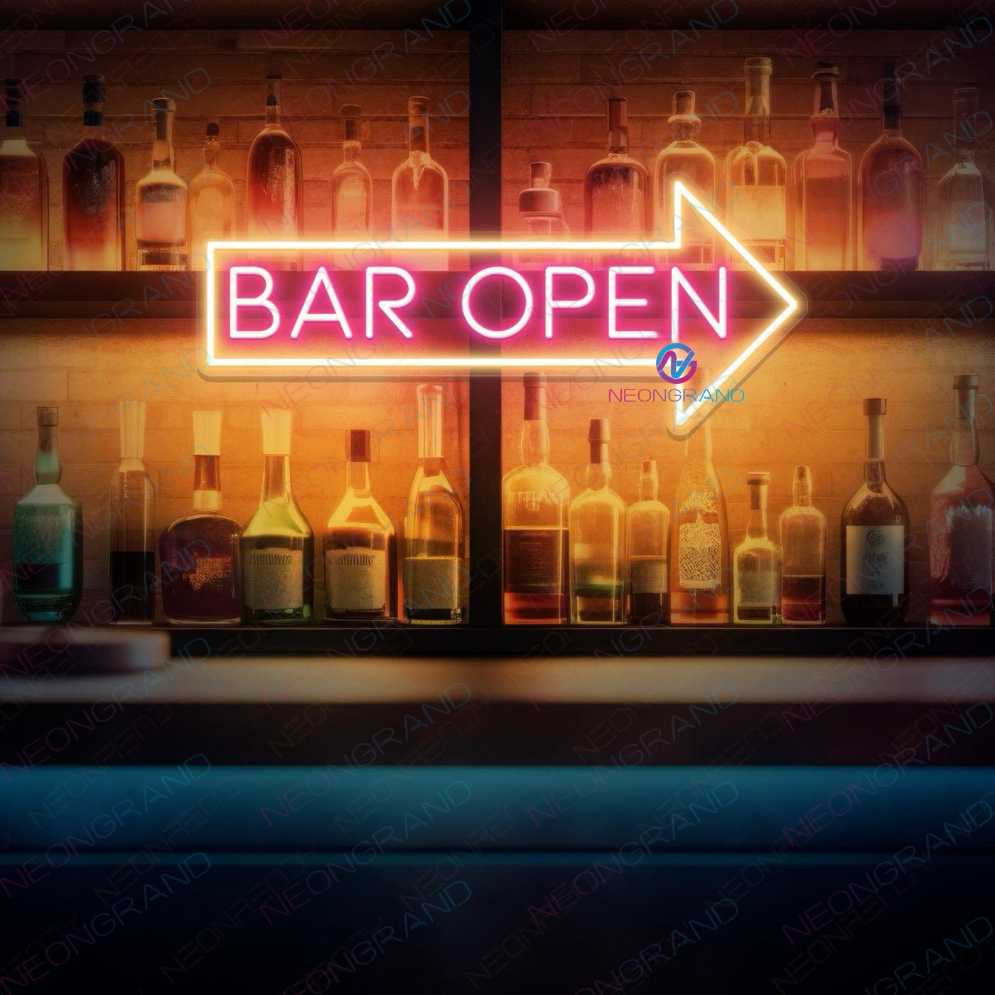 Bar Open Arrow Neon Sign Led Light