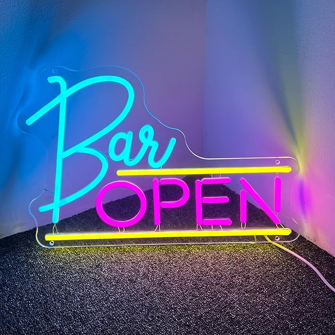 Bar Open Neon Sign Man Cave Pub LED Light (USB)