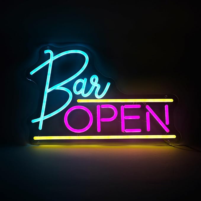 Bar Open Neon Sign Man Cave Pub LED Light (USB)