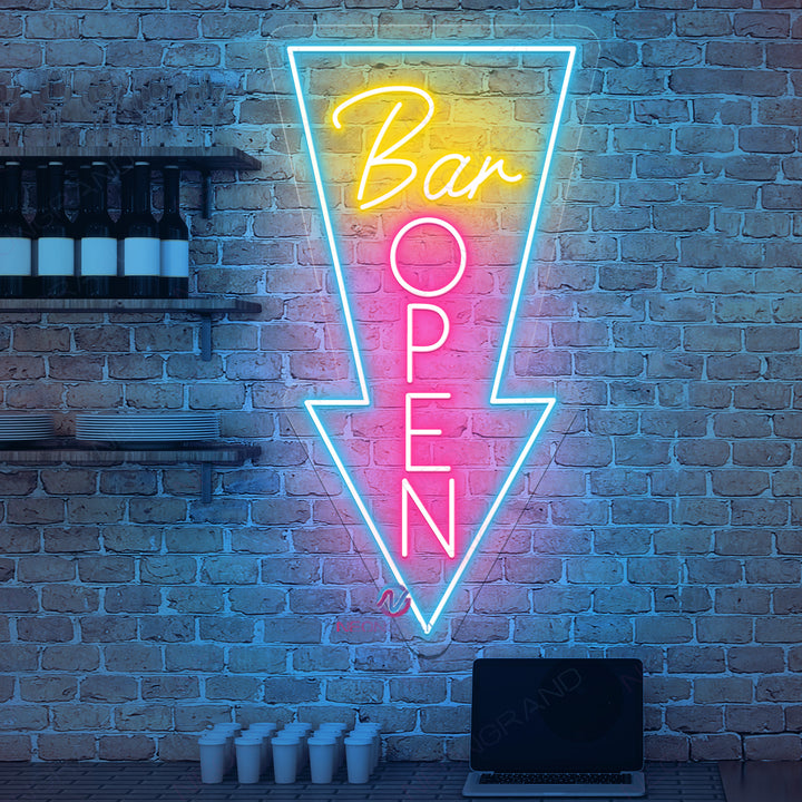 Bar Open Neon Sign Arrow Led Light For Business – NeonGrand