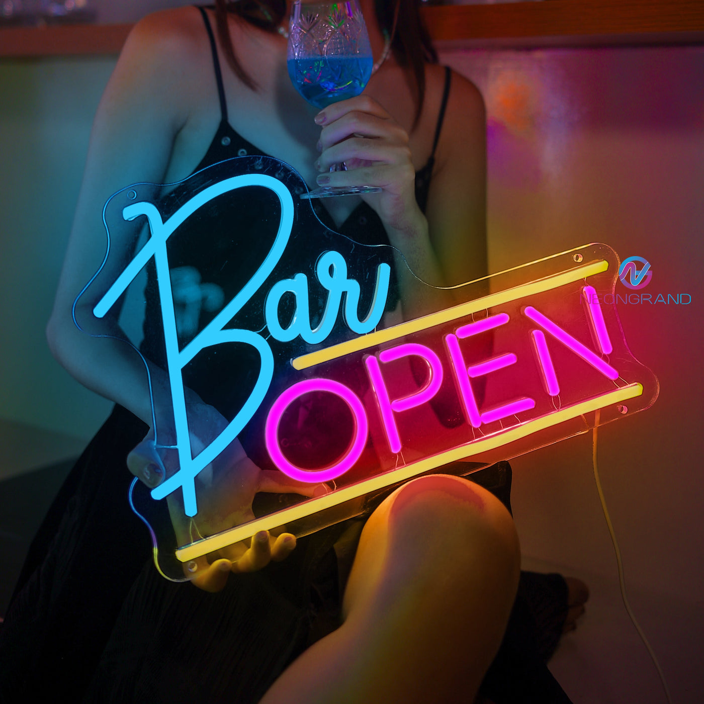 Bar Open Neon Sign Man Cave Pub LED Light