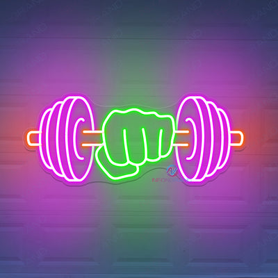 Neon Barbell Sign Led Light For Gym