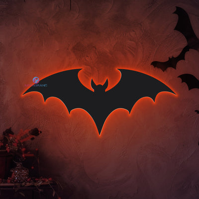Bat Neon Sign Metal Backlit Halloween LED Light