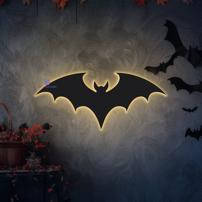 Bat Neon Sign Metal Backlit Halloween LED Light