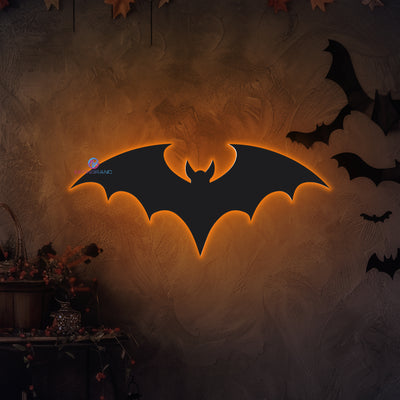 Bat Neon Sign Metal Backlit Halloween LED Light