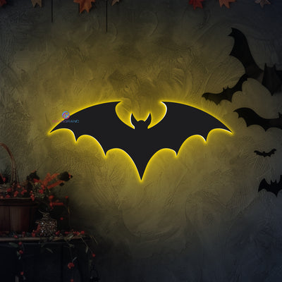 Bat Neon Sign Metal Backlit Halloween LED Light
