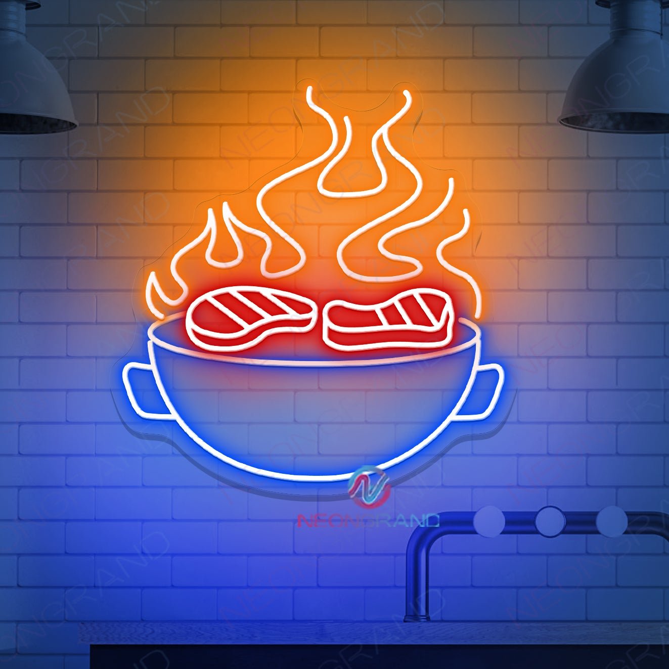 BBQ Neon Sign Kitchen LED Light For Restaurant