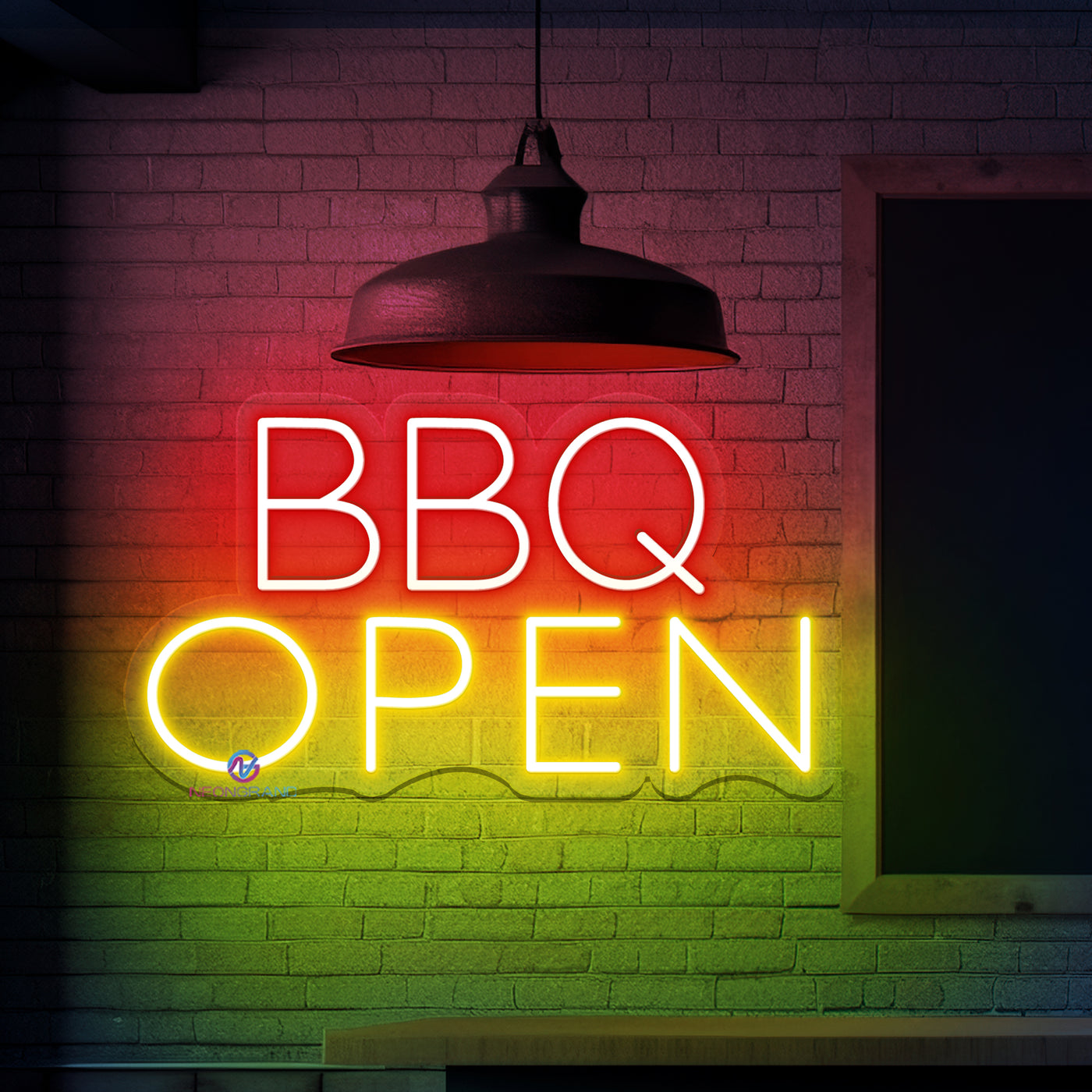 BBQ Open Neon Sign Storefront Open Led Light For Business