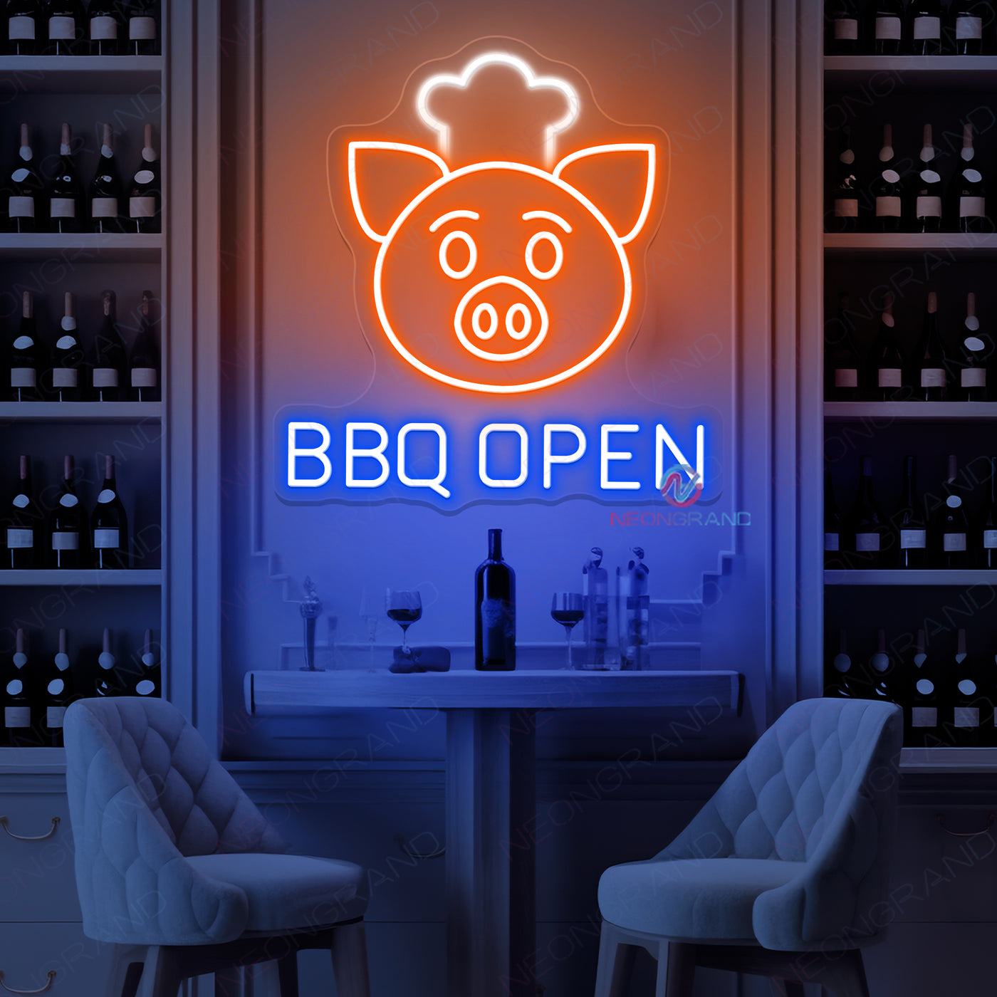 Outdoor Open Neon Sign BBQ Open Led Light